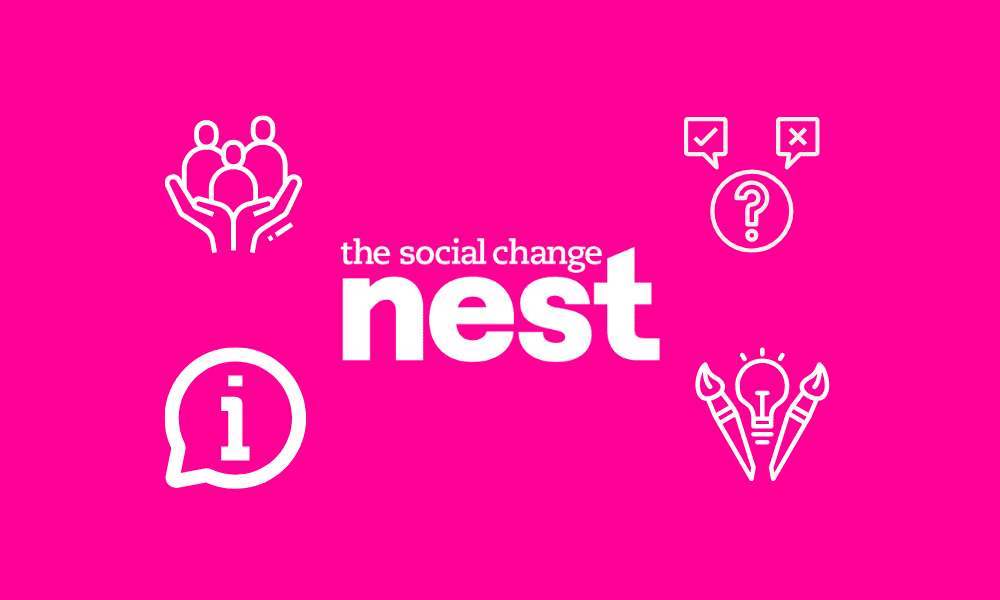 Illustrations depicting support, information, answers and ideas from SCN workshops